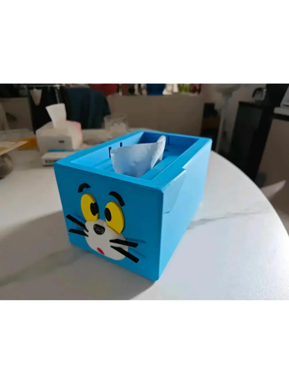 3D Printed Cartoon Cat Style Tissue Box – Sunken Design Napkin Holder